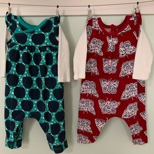 2 Tea Collection rompers size 0-3 months